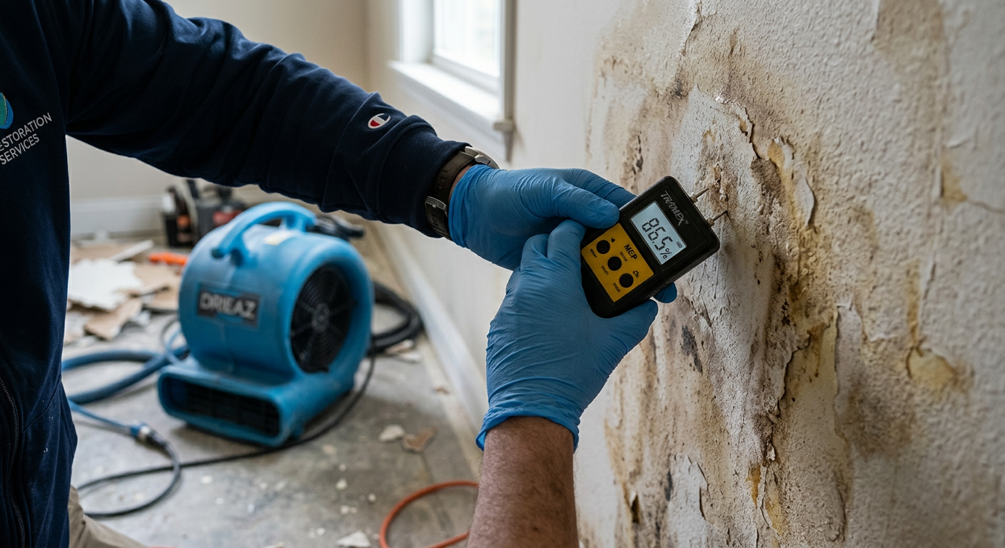 Drywall removed to dry wall cavities after water damage
